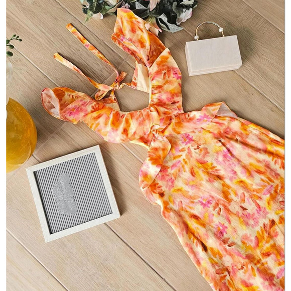 ZARA Blogger Favorite Long Linen Ruffle Maxi Dress NWT - Picture 16 of 16